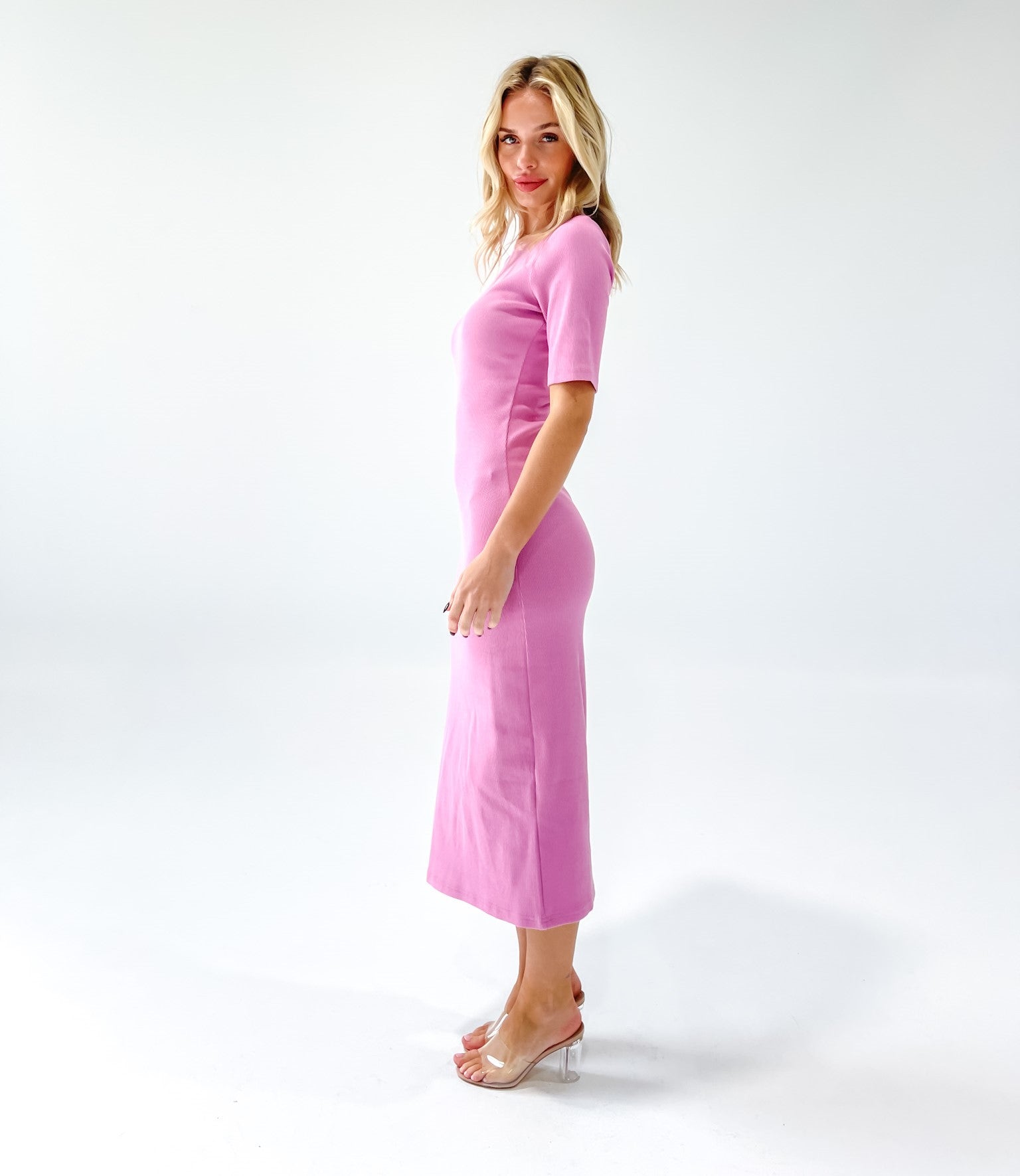 JERSEY RIBBED BODYCON DRESS