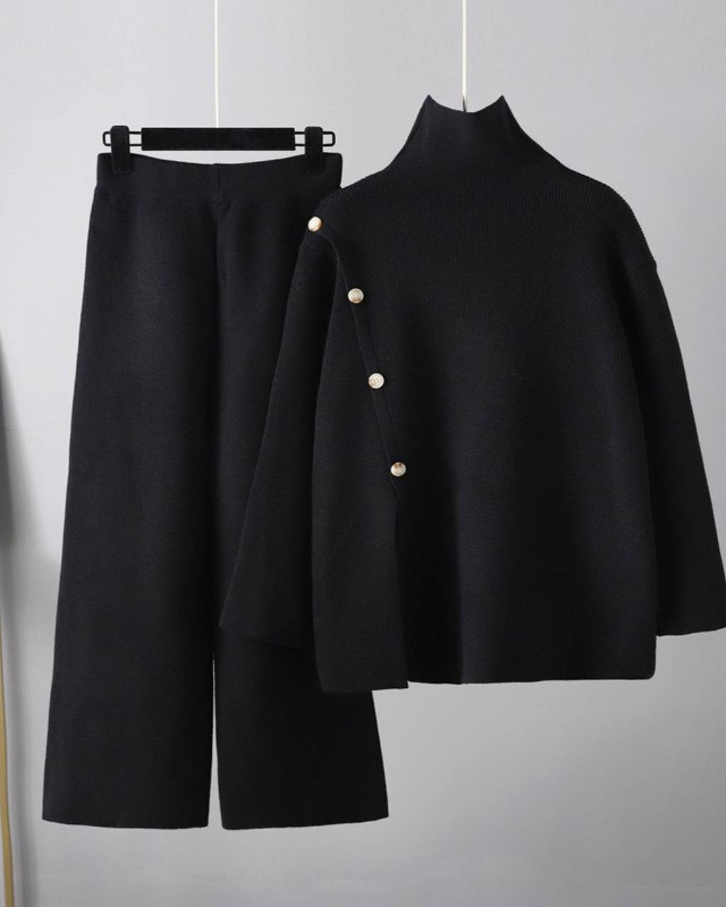 BUTTON DETAIL KNIT LOUNGE SET