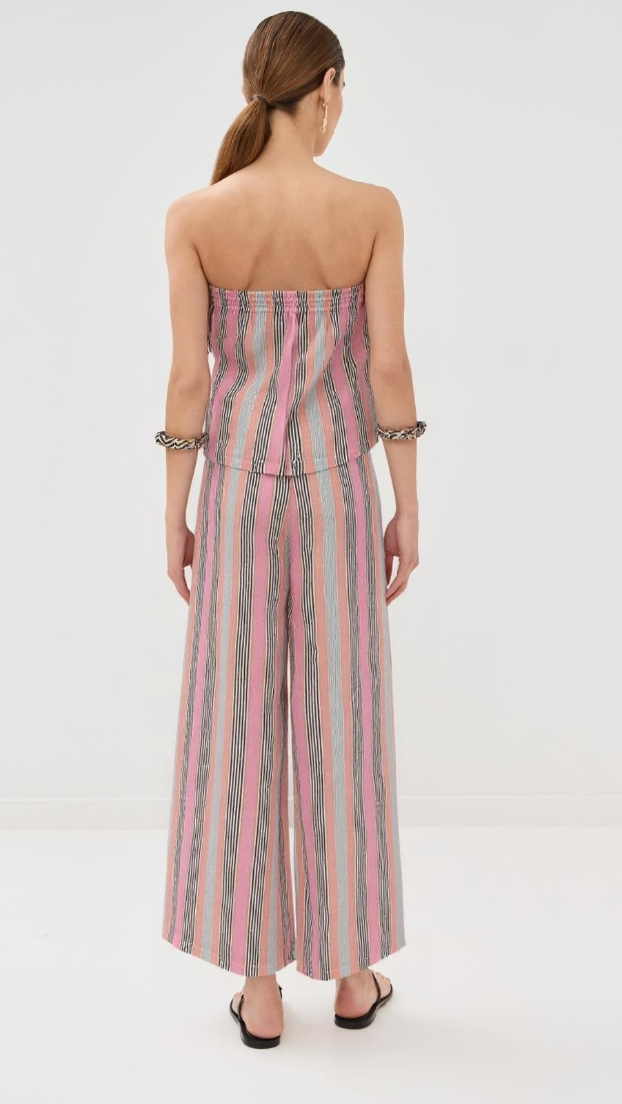 STRIPE STRAPLESS TOP AND PANT