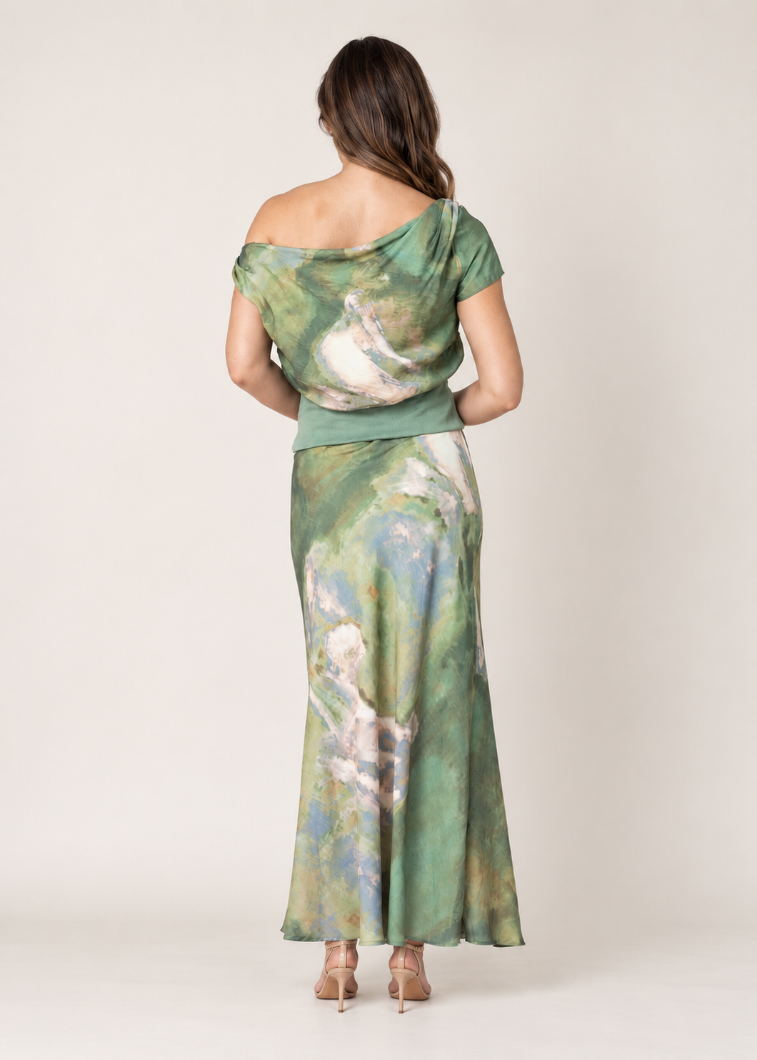 Bias Dye Maxi Skirt