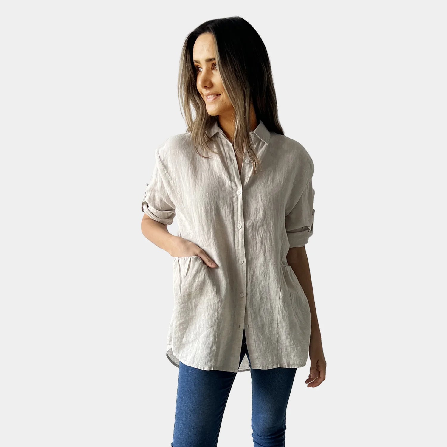 LINEN POCKET SHIRT