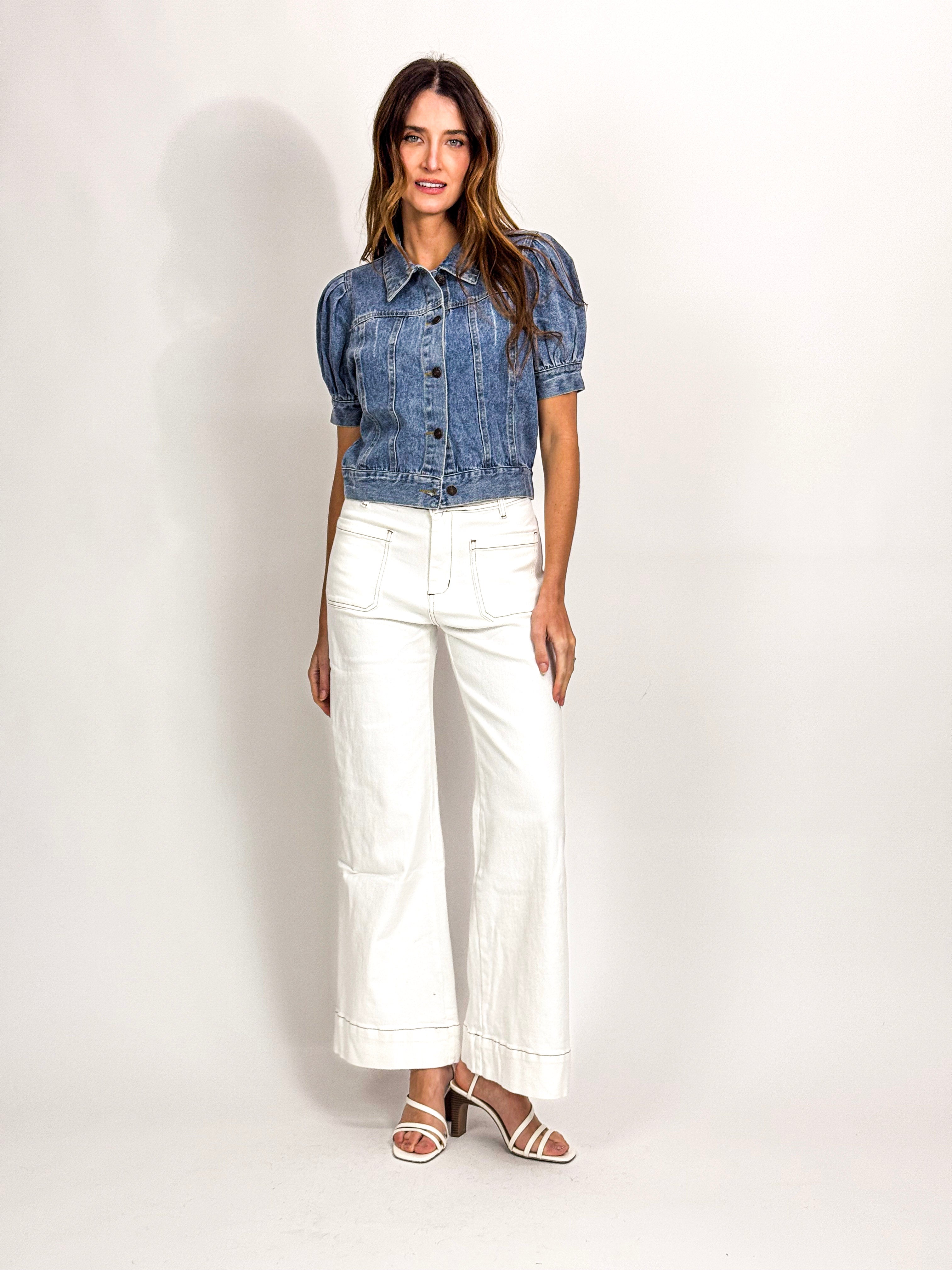 SHORT SLEEVE DENIM JACKET