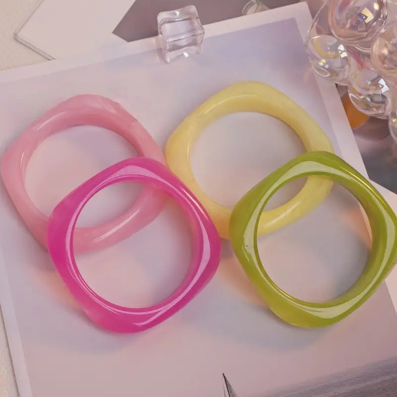 Bright enamel bangles