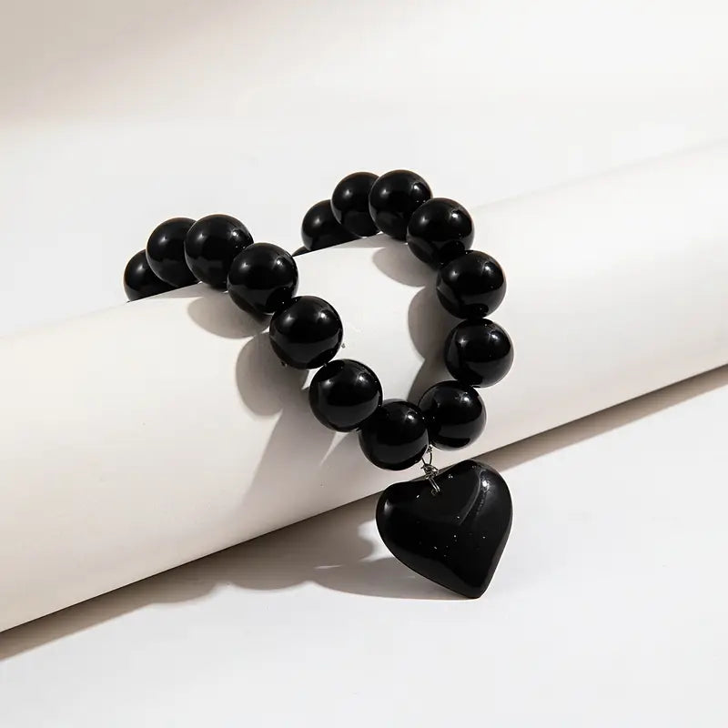 Gothic-Inspired Black Acrylic Heart