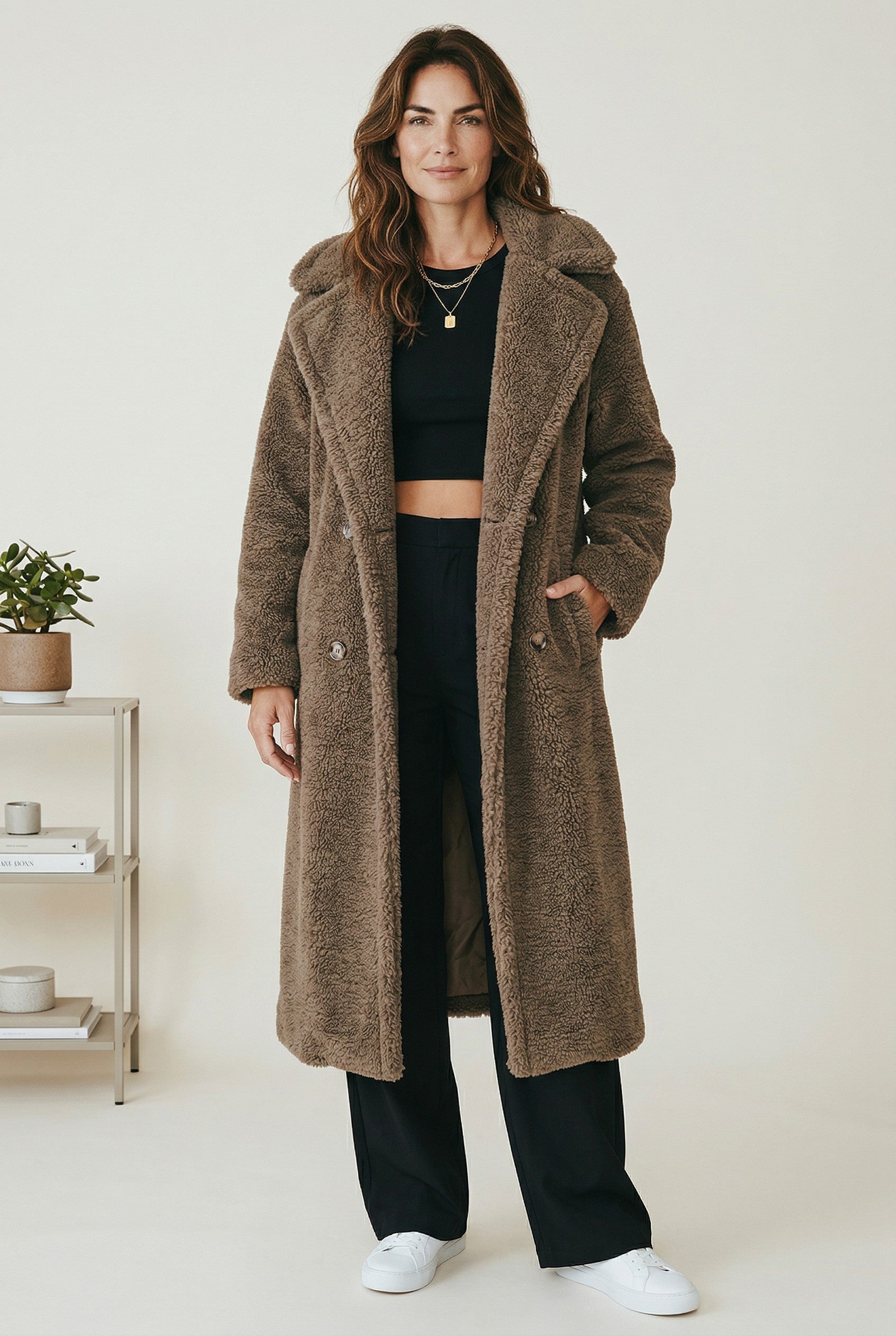 TEDDY LONG COAT - CHOC