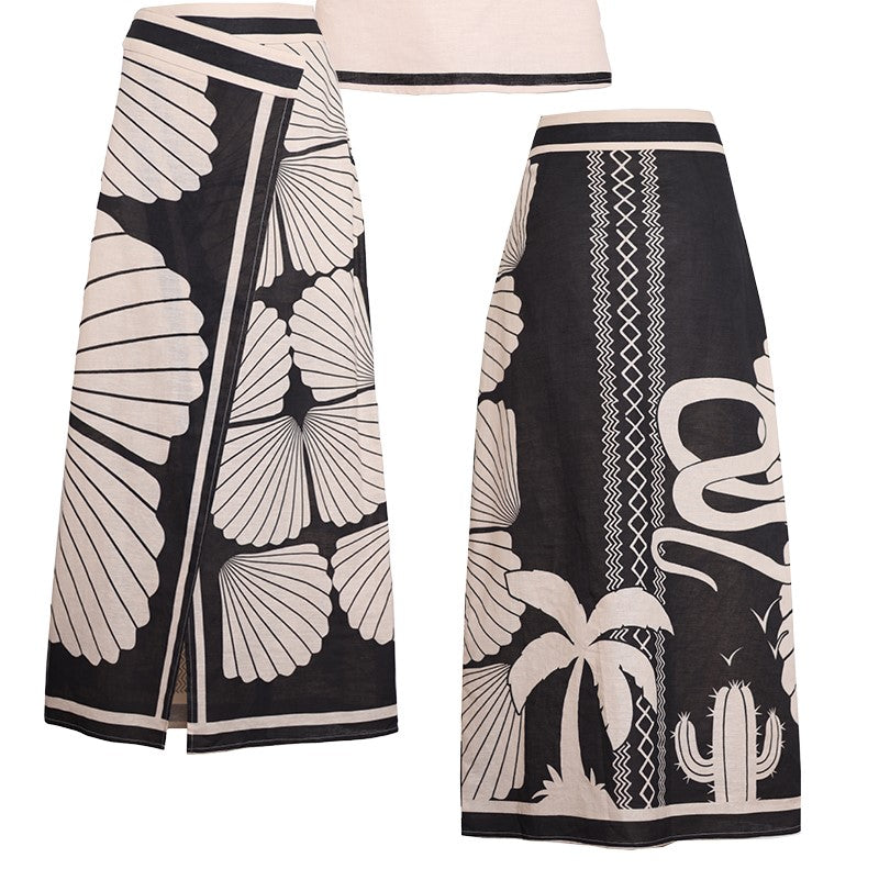 PALM CANYON WRAP MAXI SKIRT