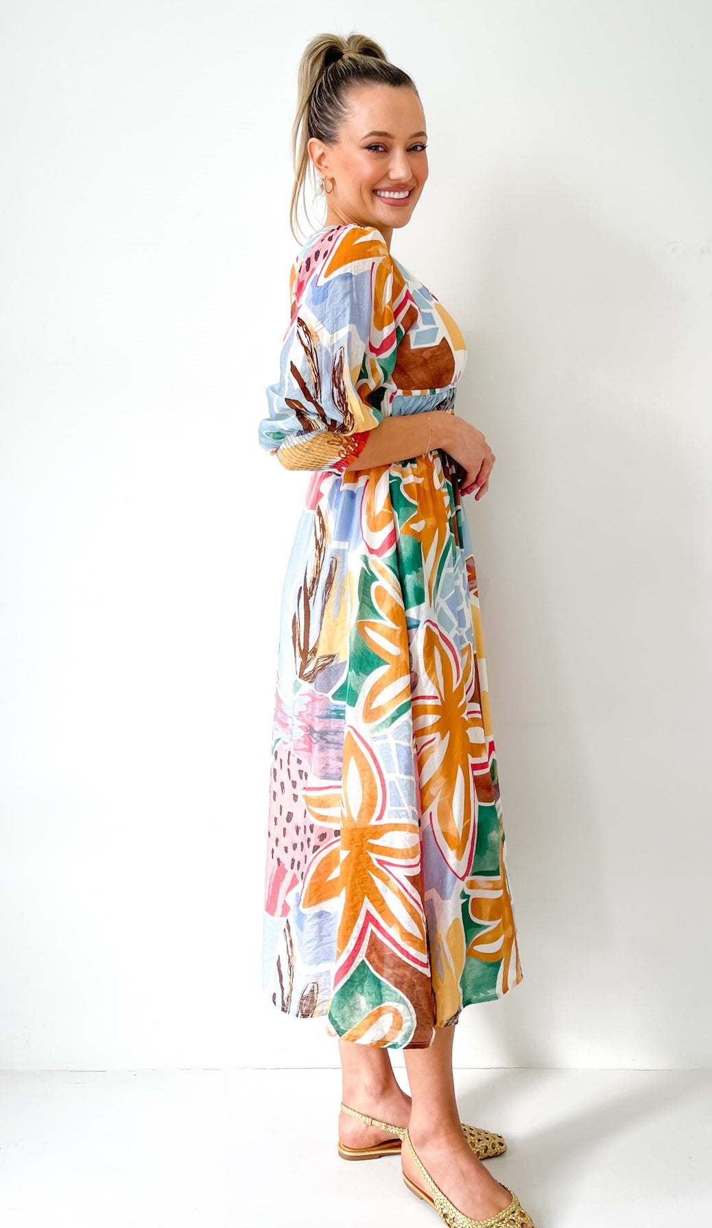 BELLINI ABSTRACT PRINT DRESS