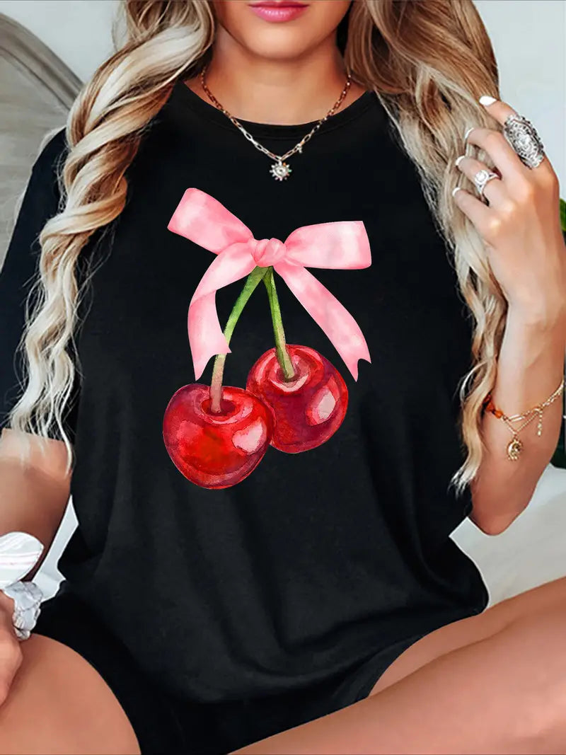 CHERRY BOW PRINT TEE SS25