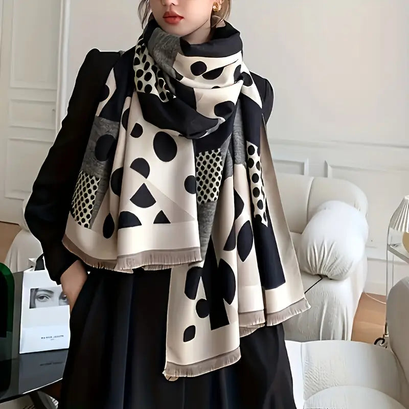 ABSTRACT POLKA DOT SCARF