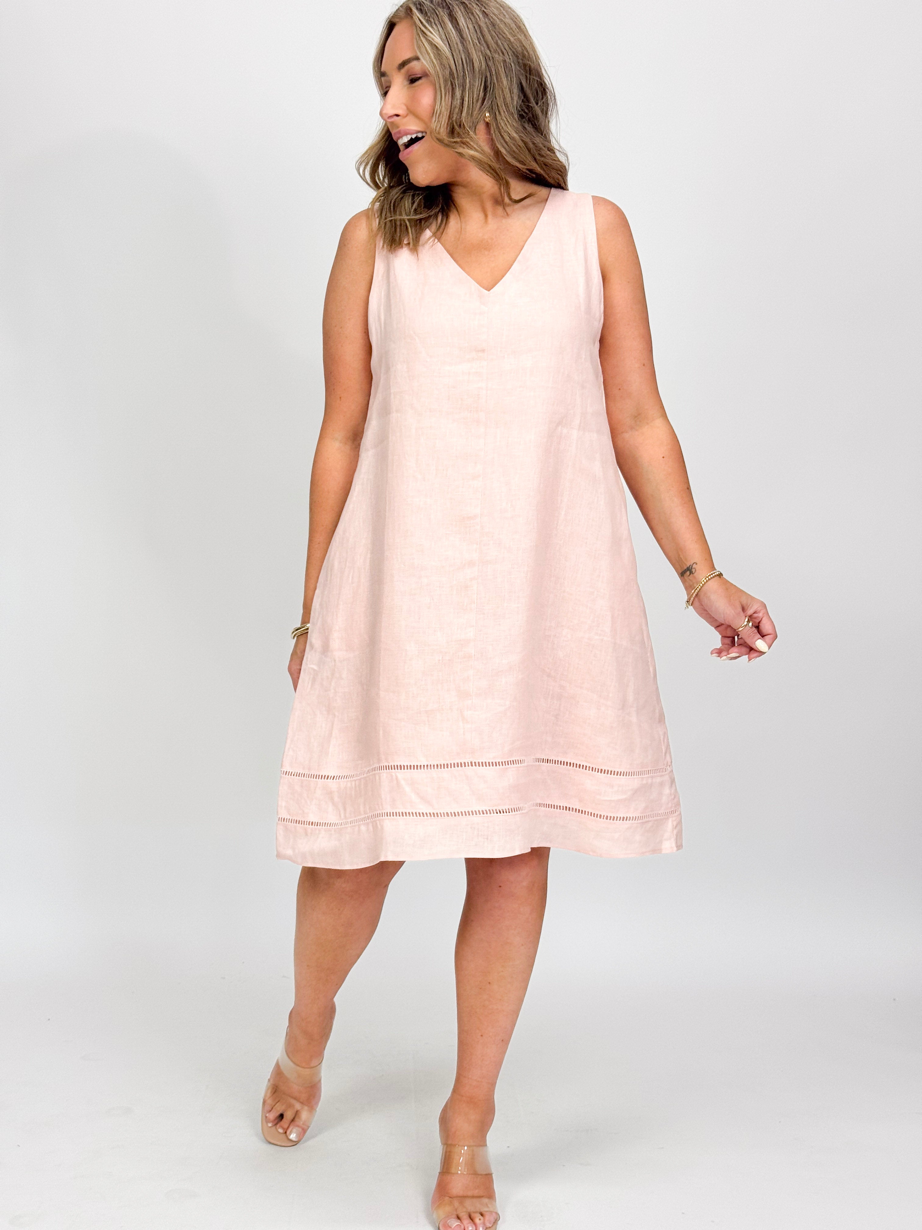 EASY LINEN BORDER DRESS