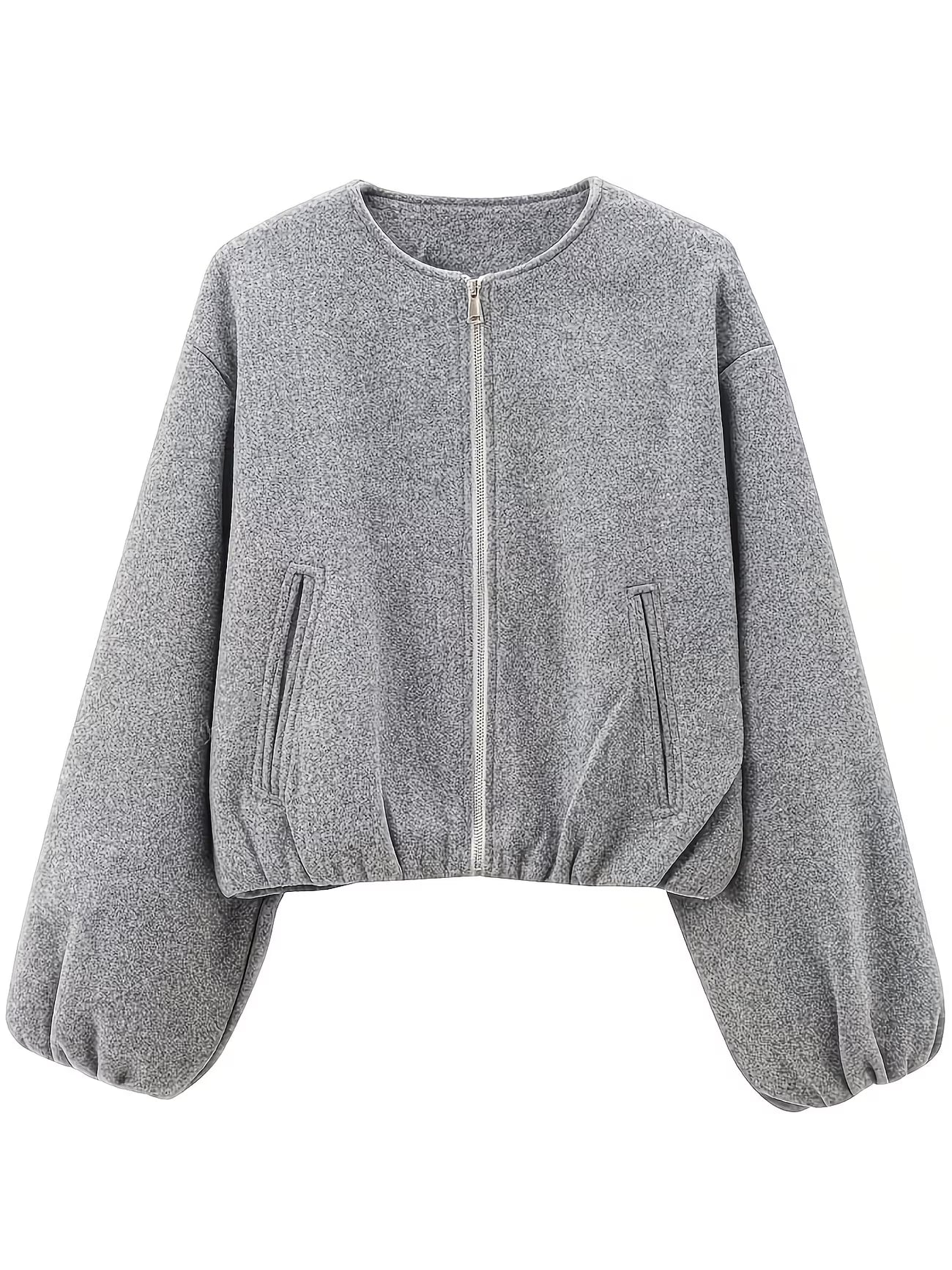 GATHERED HEM BOMBER JACKET