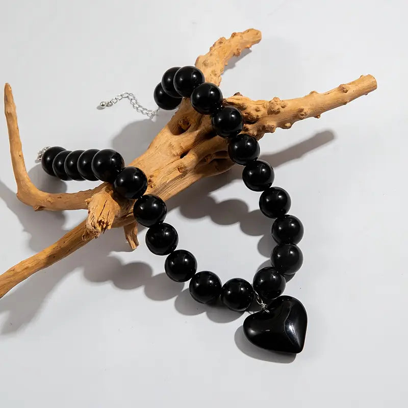 Gothic-Inspired Black Acrylic Heart