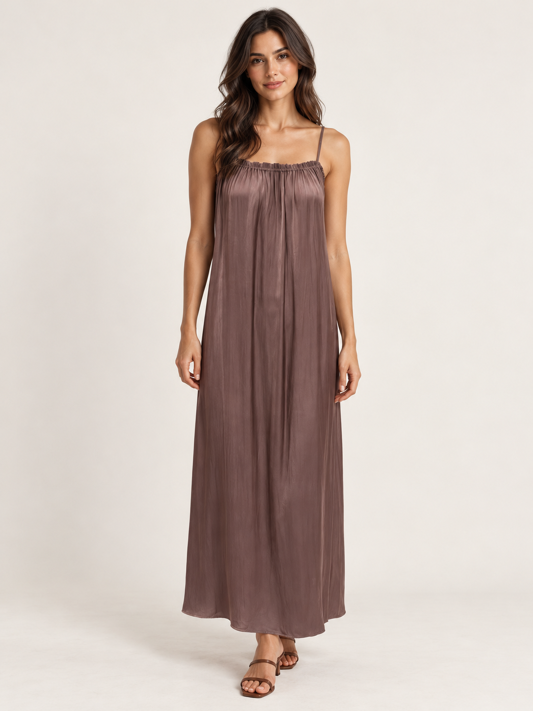 Relaxed Gathered Maxi Dress- PRE ORDER