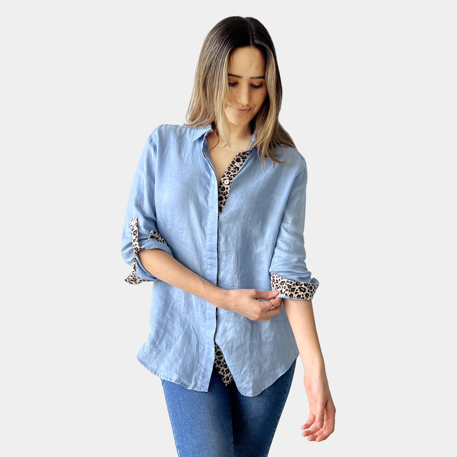 LEO CONTRAST LINEN SHIRT