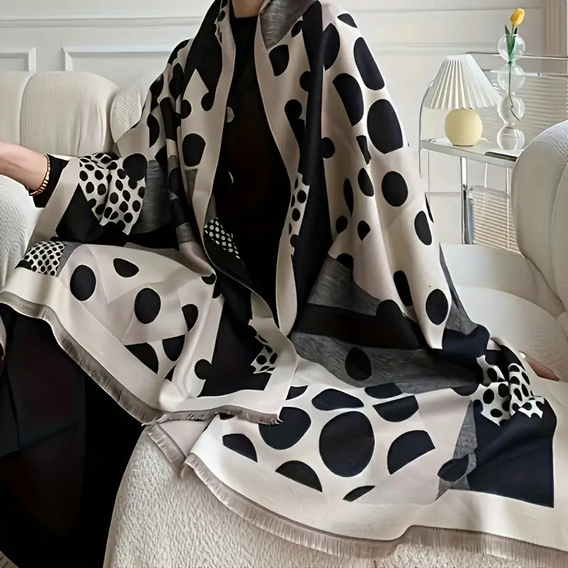 ABSTRACT POLKA DOT SCARF