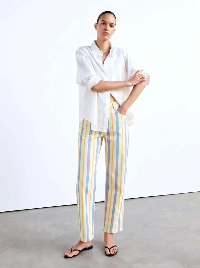 Stripe Low Rise Straight Leg JeaN