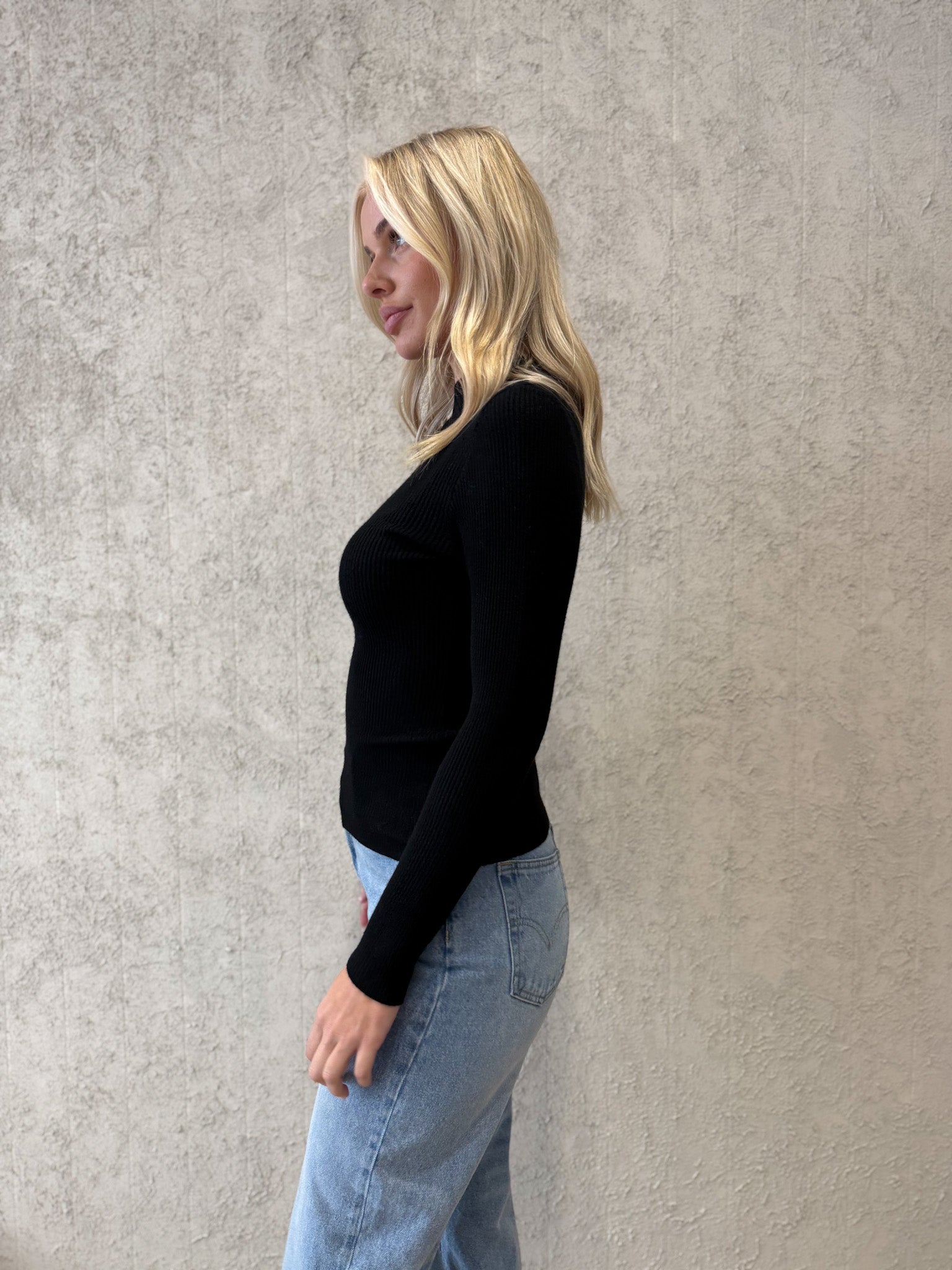 MOCK NECK RIB SKIVVY