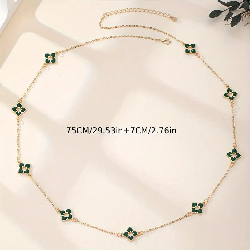 GEO FLOWER LONG NECKLACE