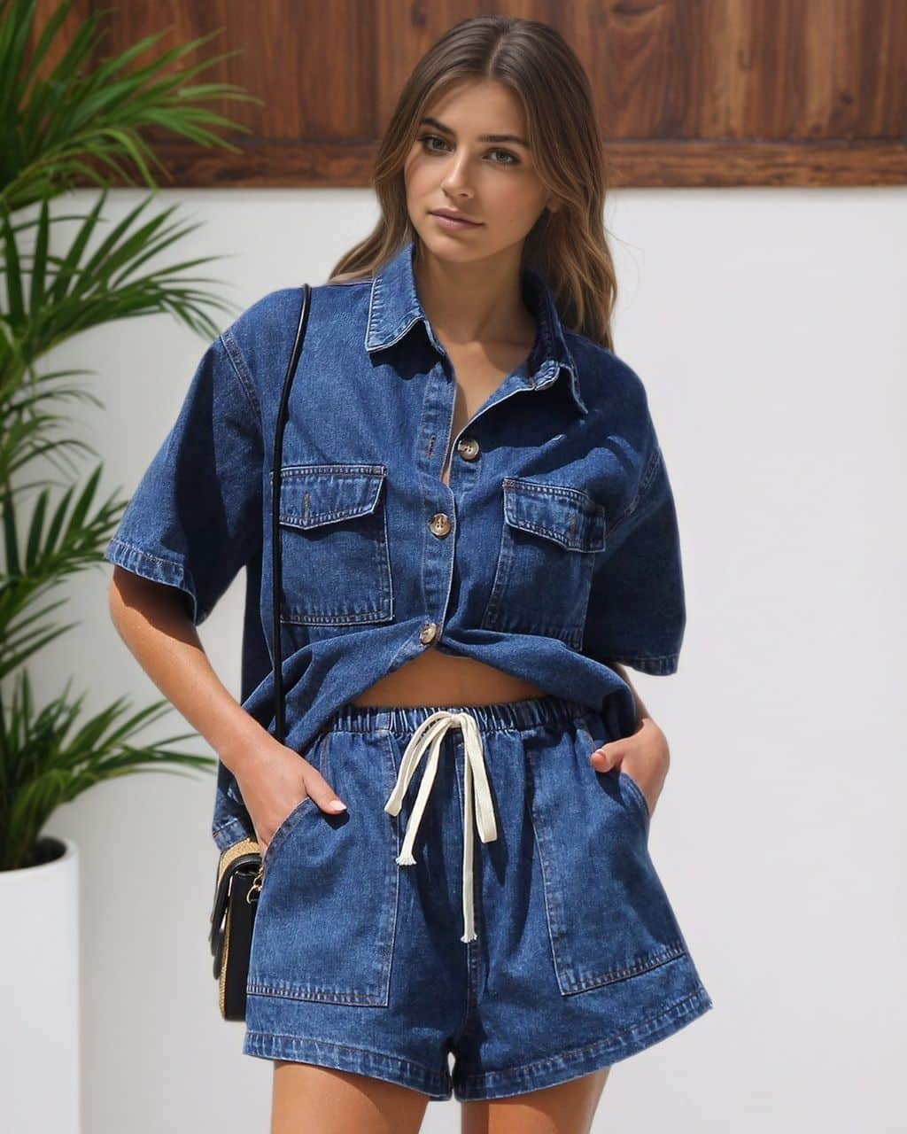 DENIM SHIRT / SHORT SET