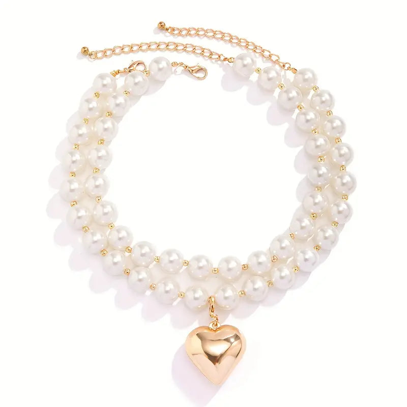 PEARL HEART NECKLACE