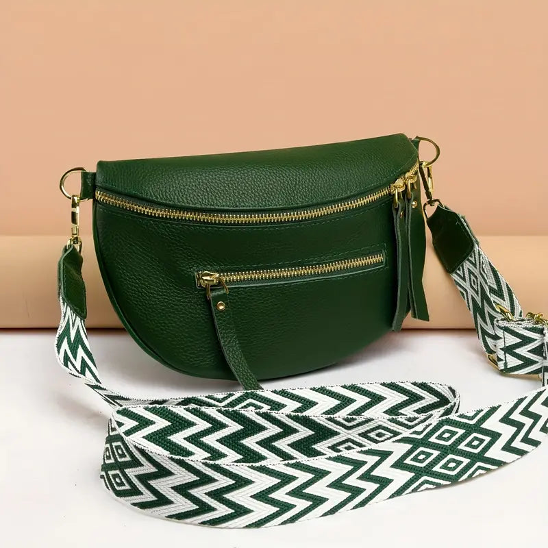 GENUINE LEATHER CROSS BODY BAG