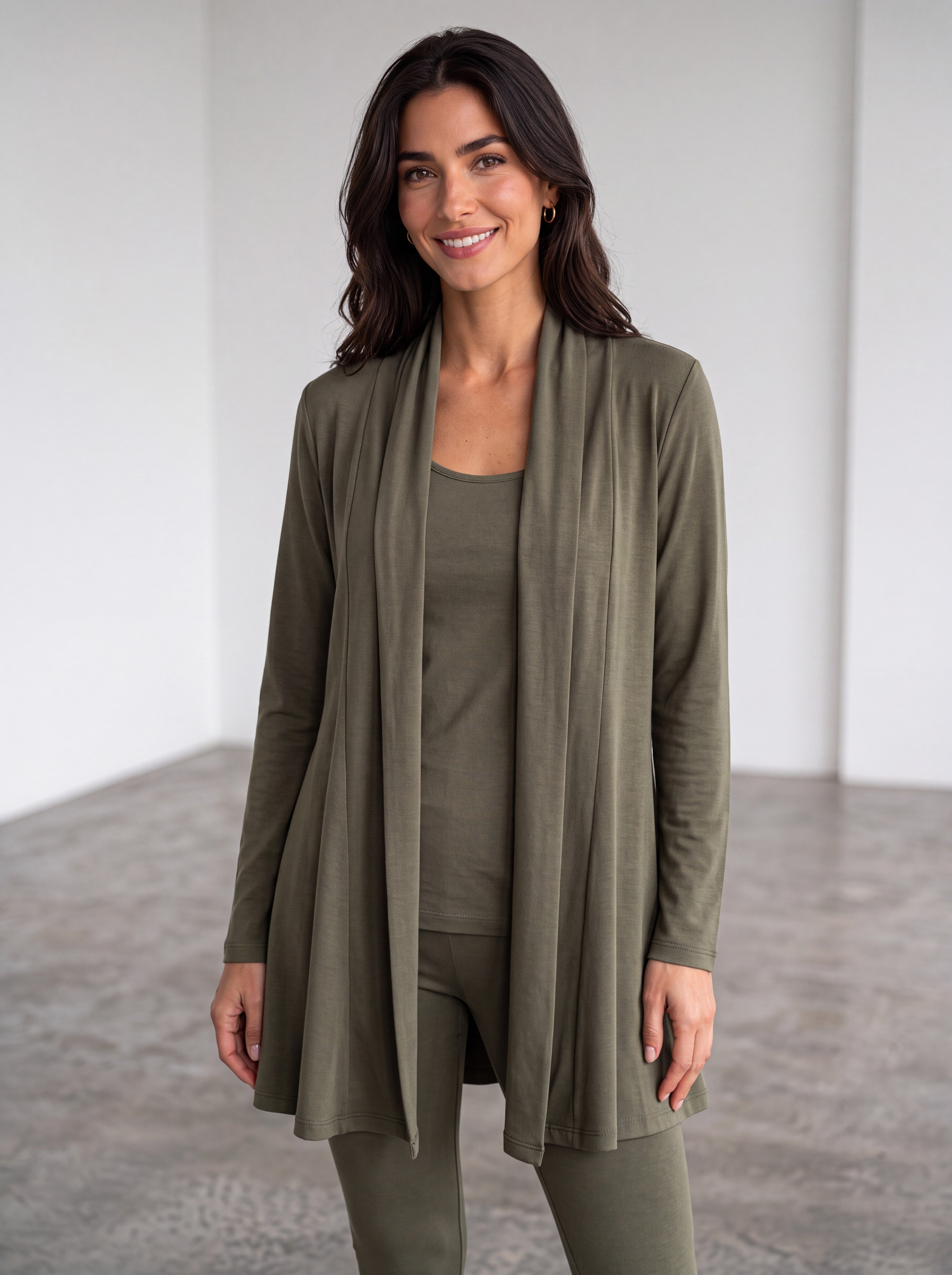 Bamboo Open Front Cardigan