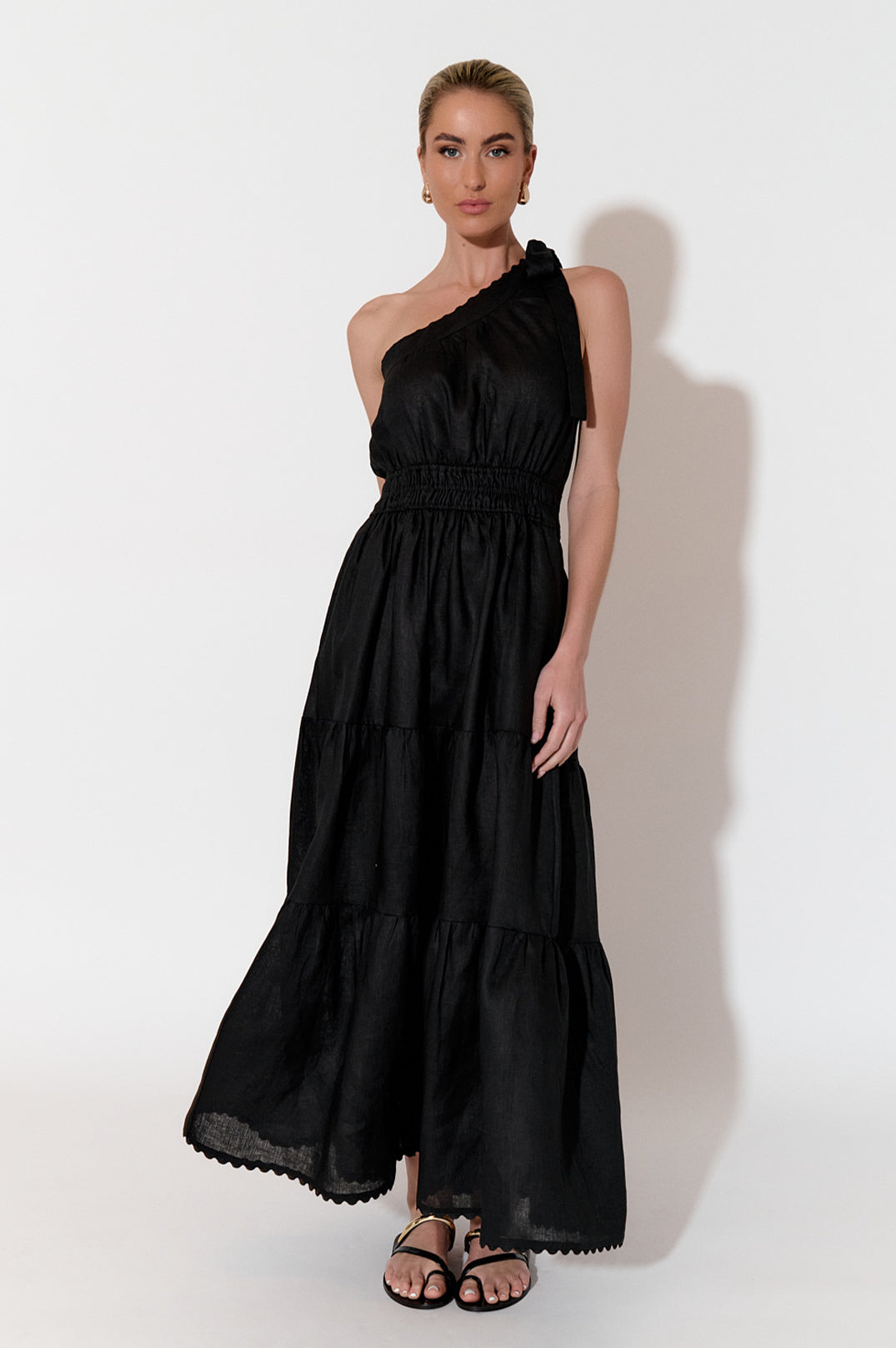 EVE ONE SHOULDER LINEN DRESS EVE ONE SHOULDER LINEN DRESS