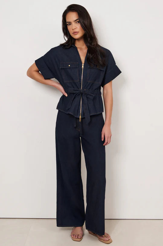 Theodore Safari Light Weight Denim Top (Denim)