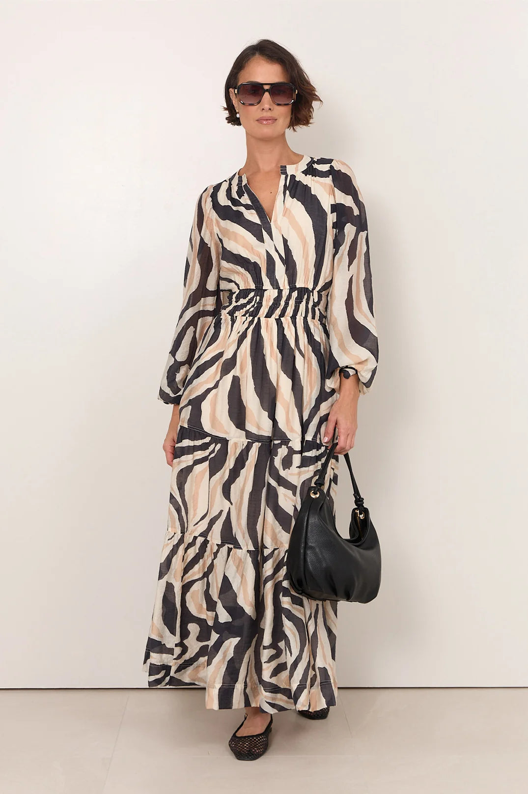 Violette Zebra Print Maxi Dress