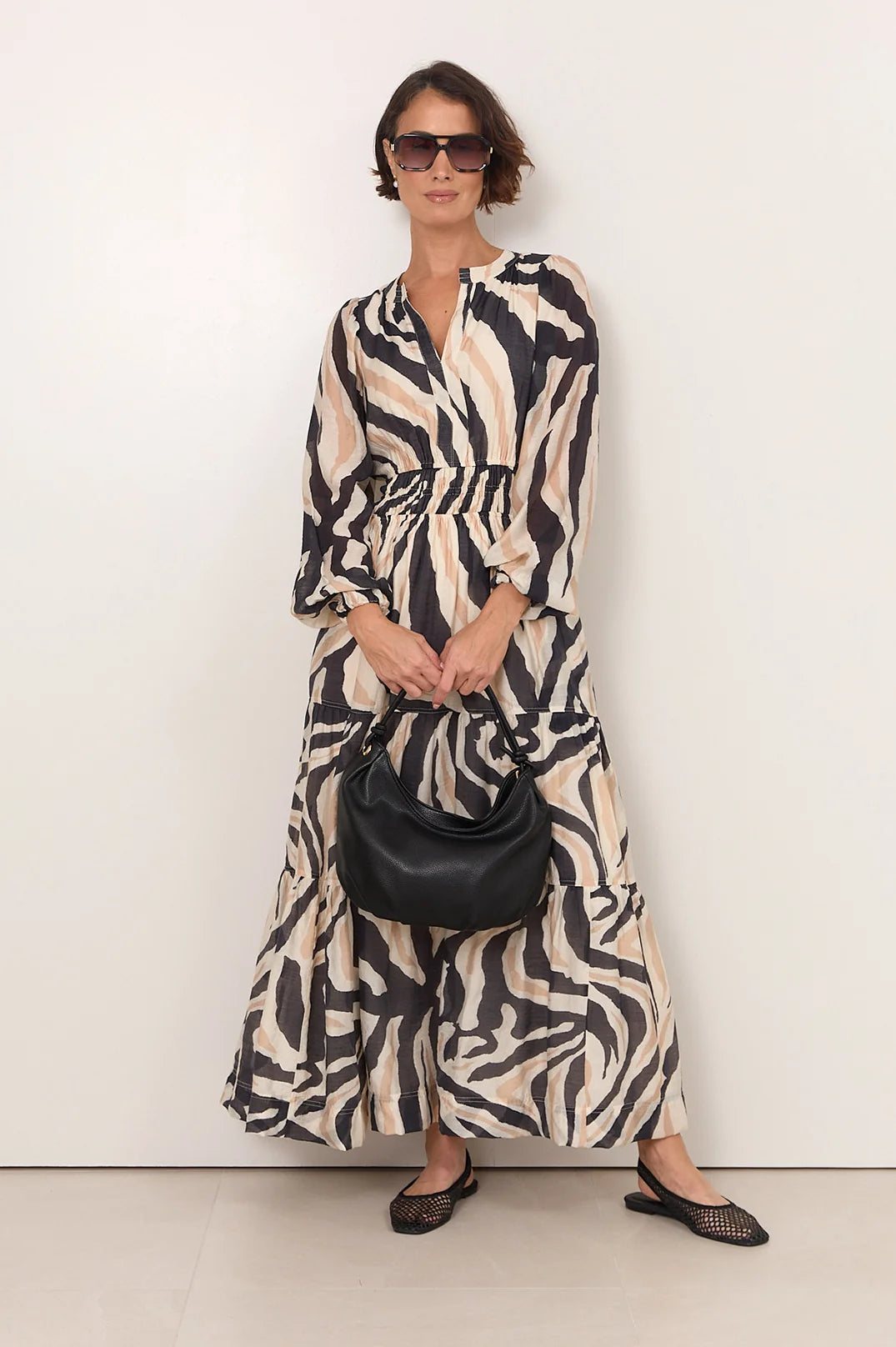 Violette Zebra Print Maxi Dress