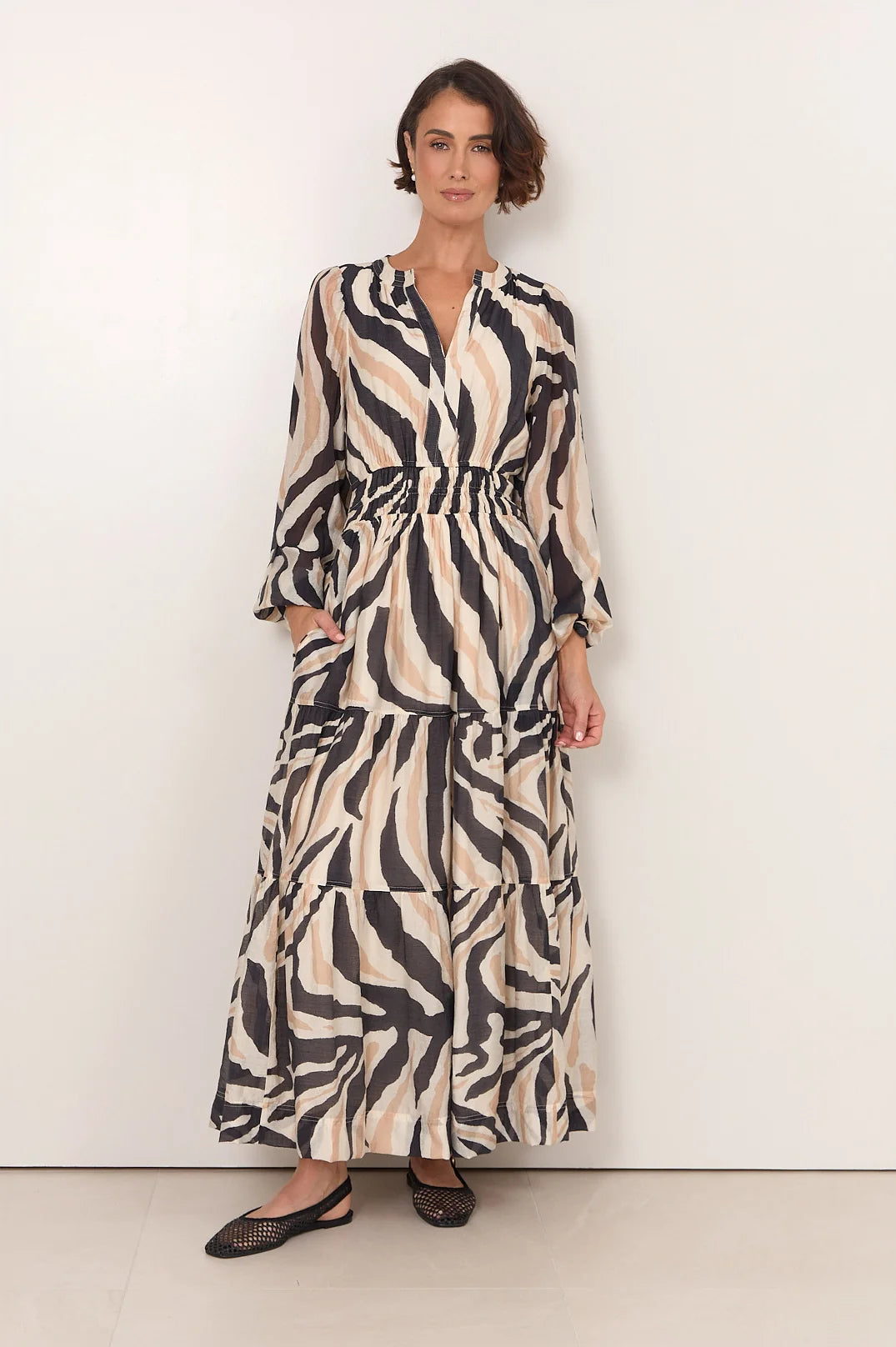 Violette Zebra Print Maxi Dress