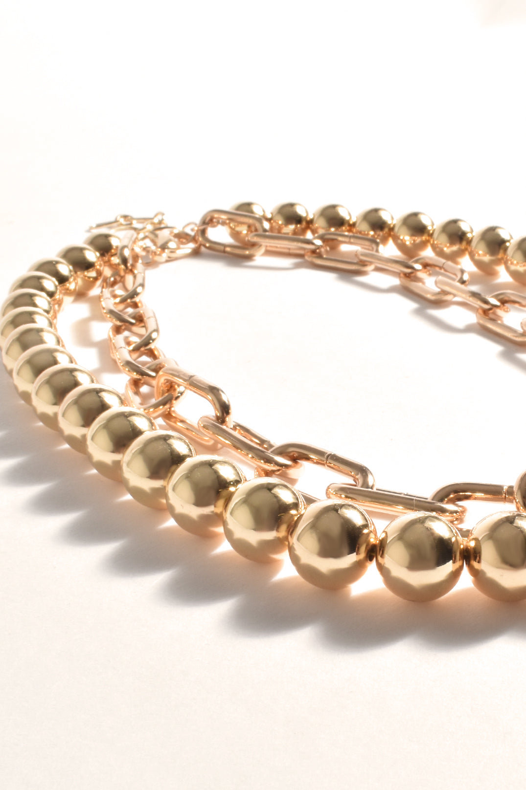 Ball and Chain Layer Necklace (Gold)
