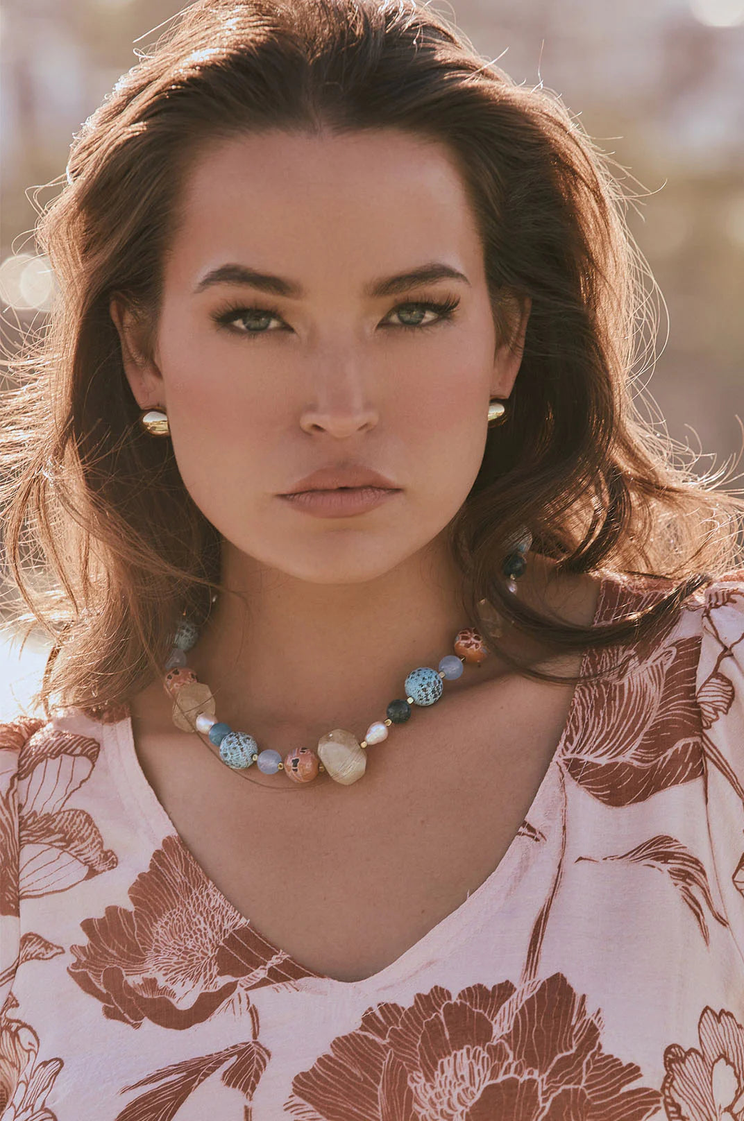 Mixed Bead Short Necklace (Multi)