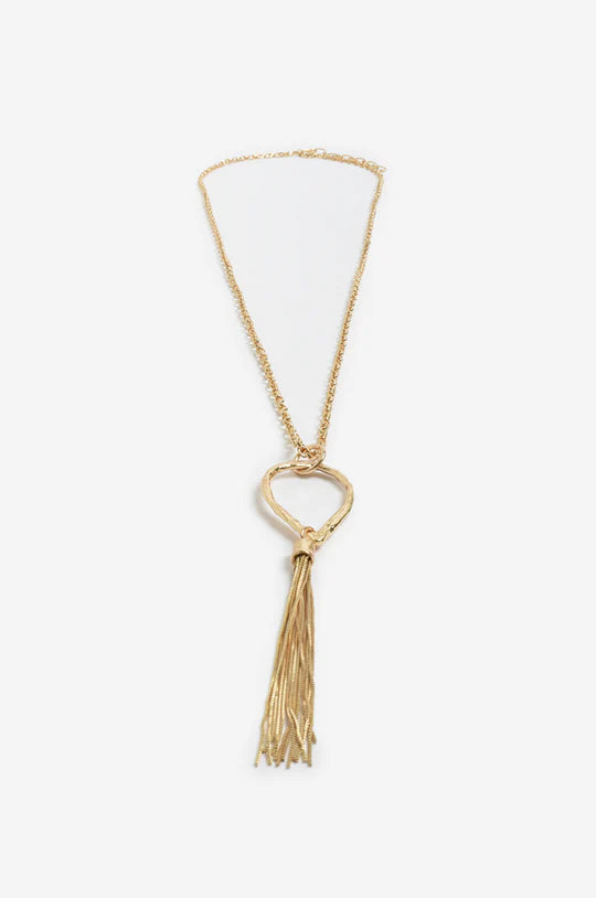 Long Tassel Pendant Necklace (Gold)