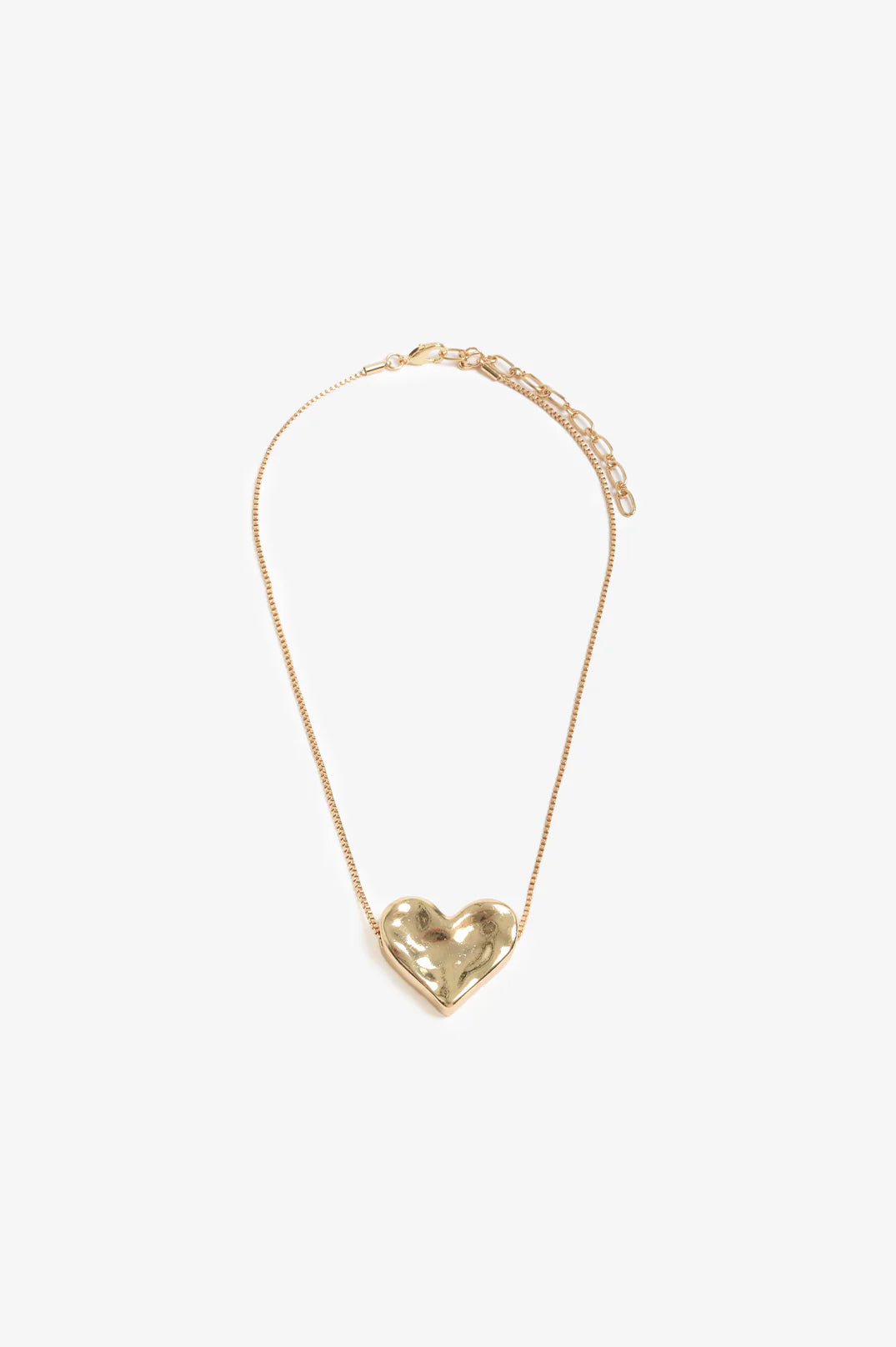 Short Fine Heart Necklace (Gold)