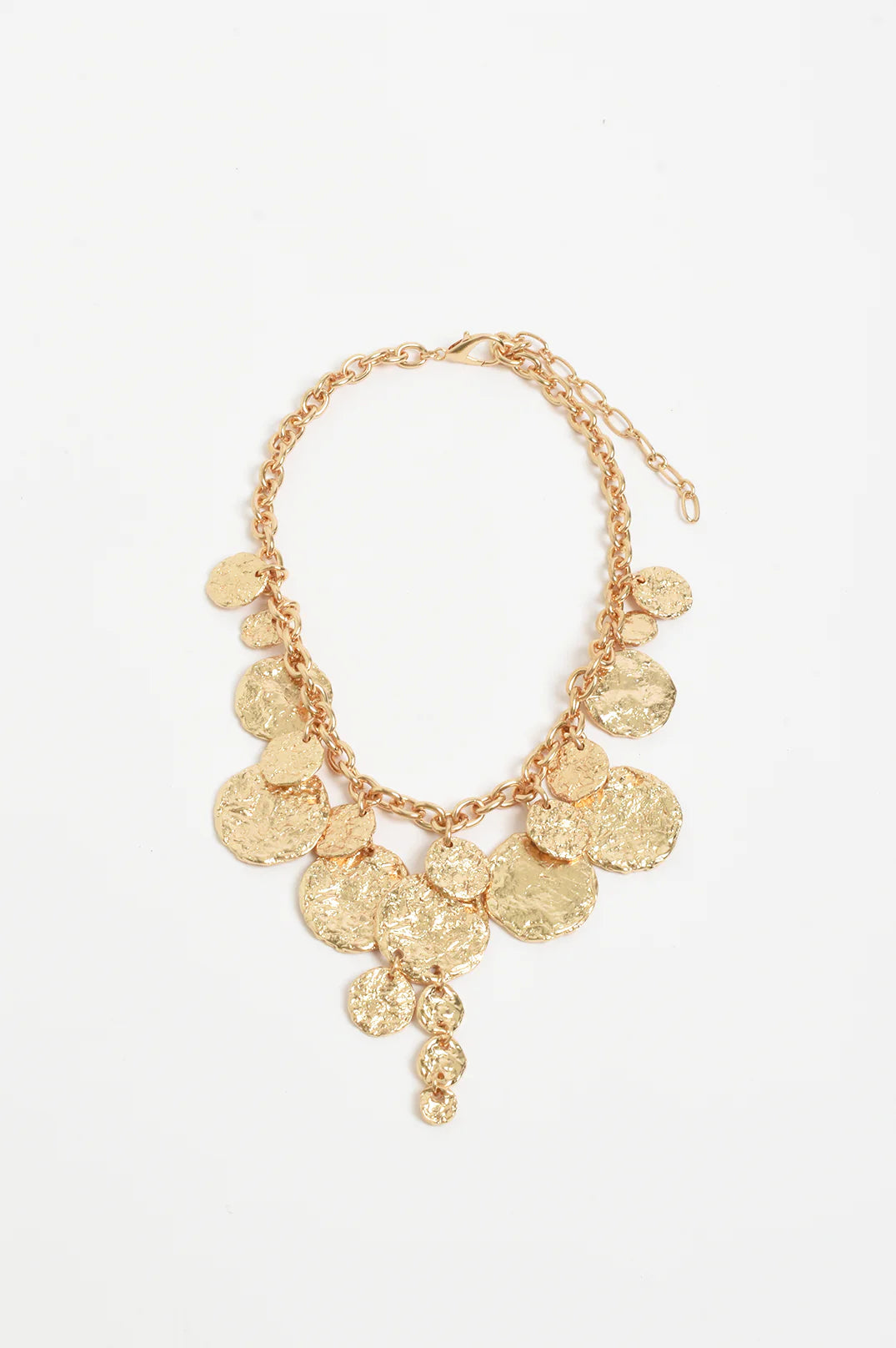 Molten Metal Disc Necklace (Gold)