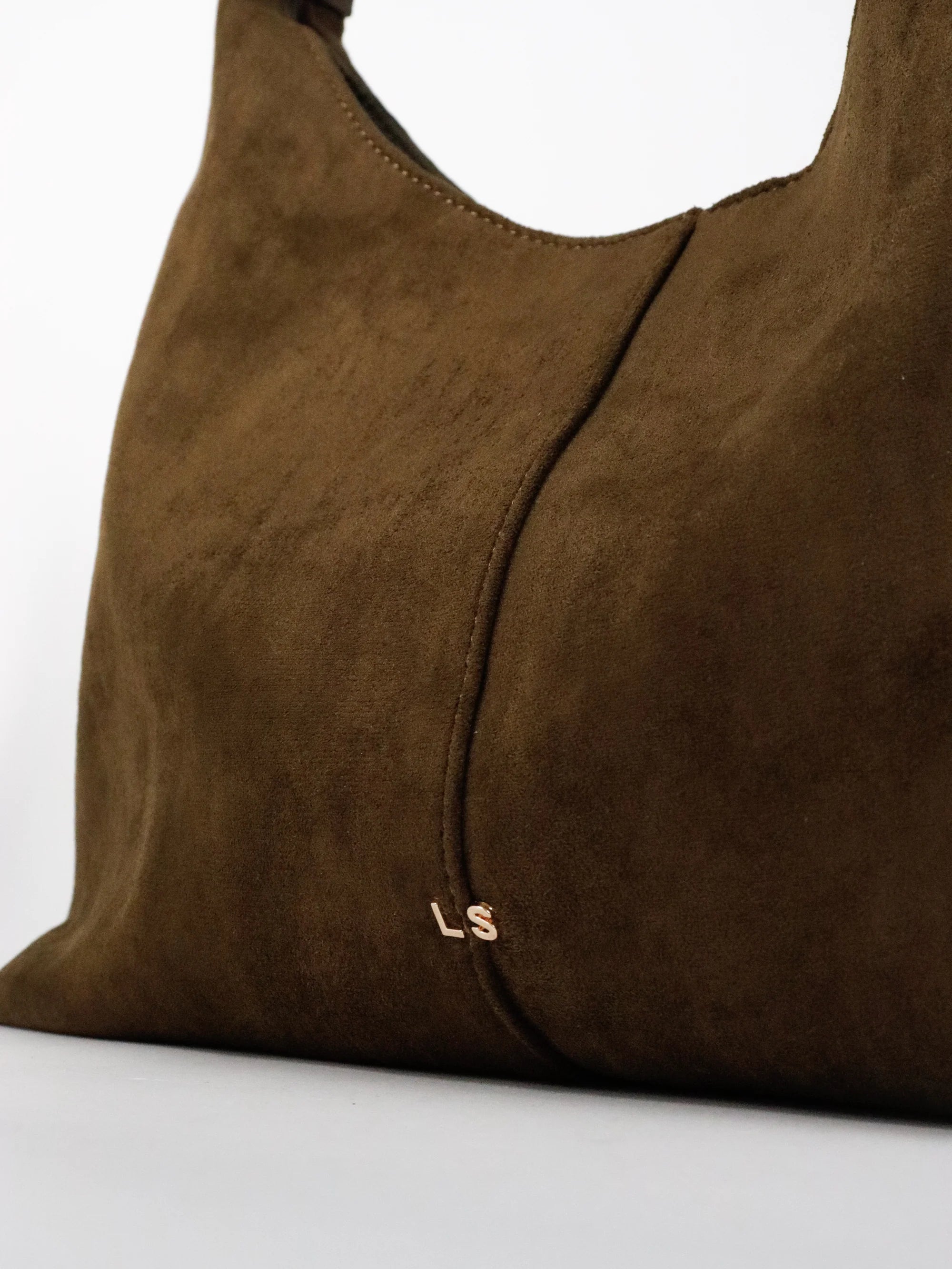 Remy Suede Shoulder Bag in Olive