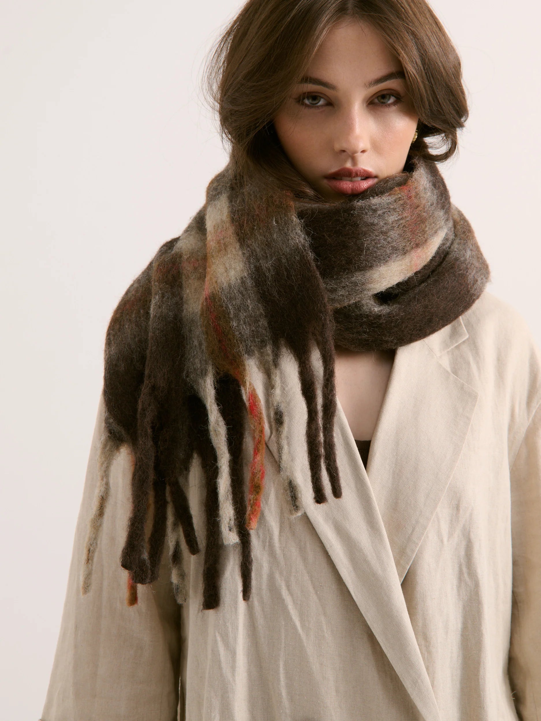 Classic Check Fluff Scarf