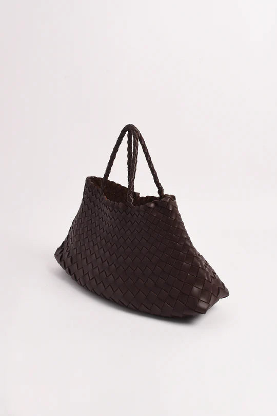 Rani Woven Fan Tote (Chocolate)