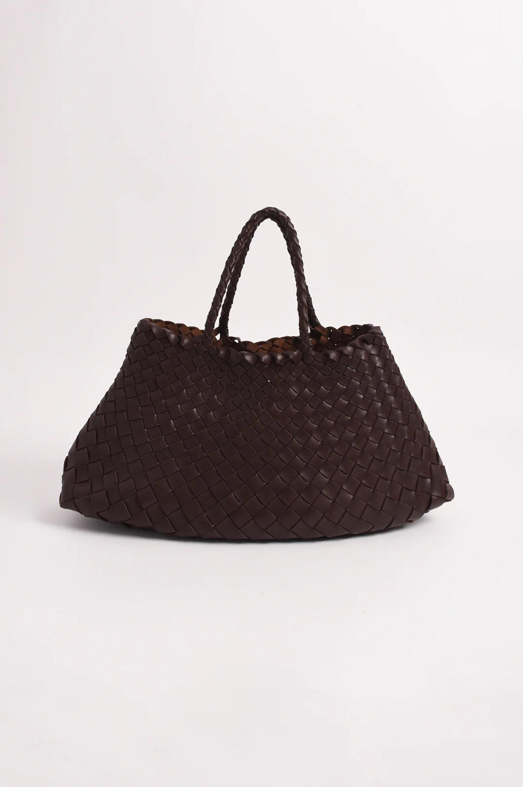 Rani Woven Fan Tote (Chocolate)