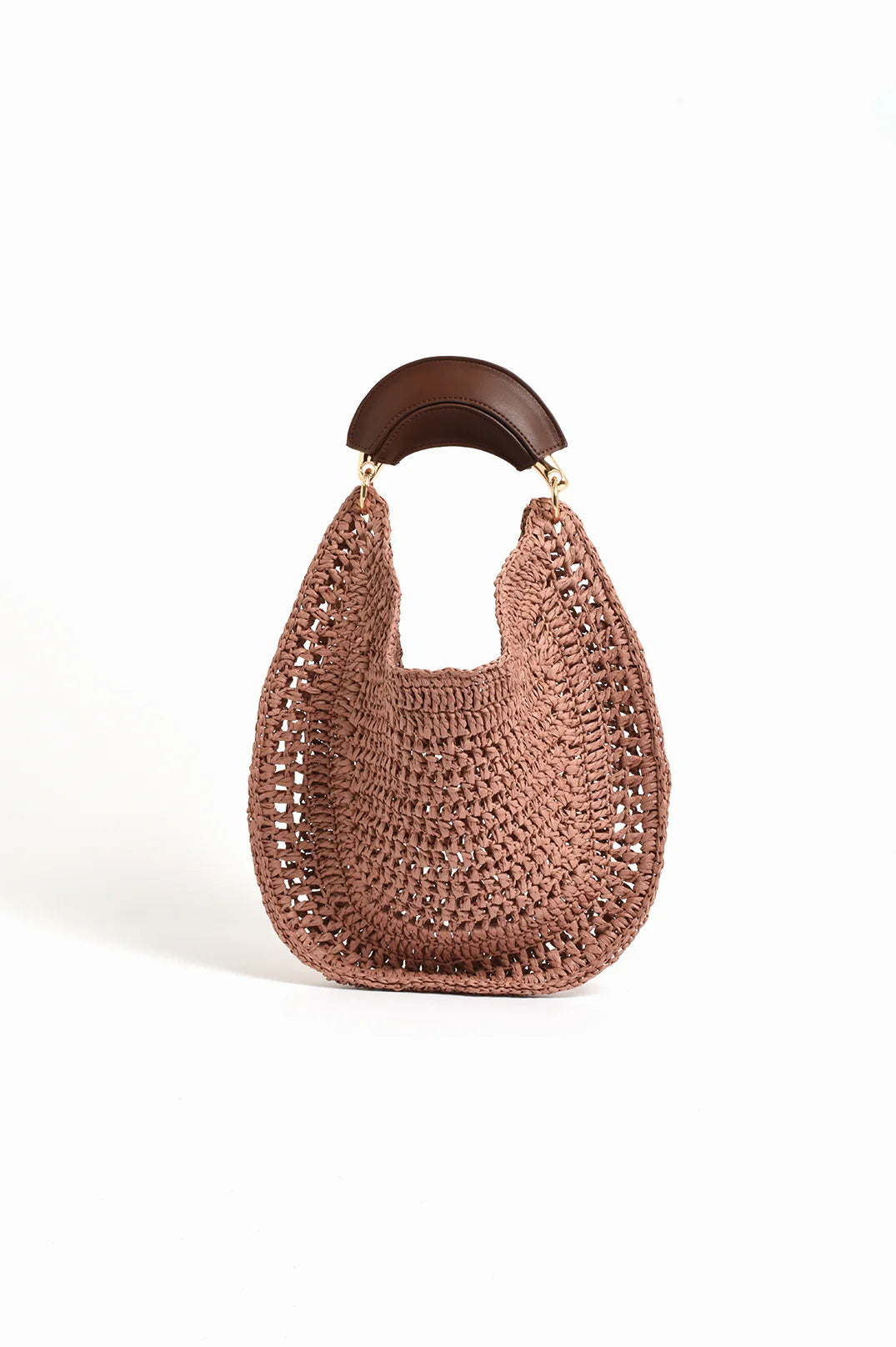 Round Weave Handle Handbag