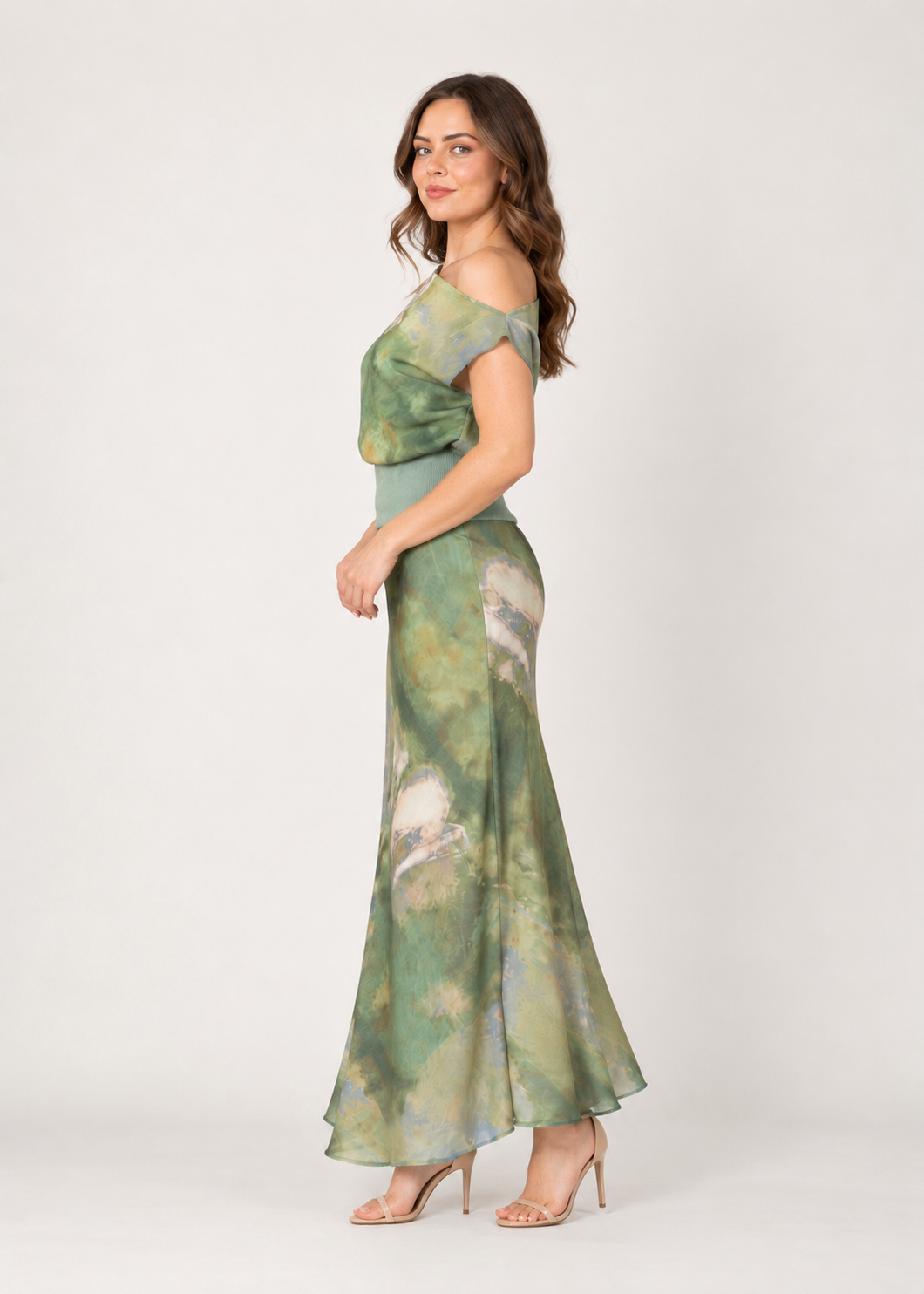 Bias Dye Maxi Skirt