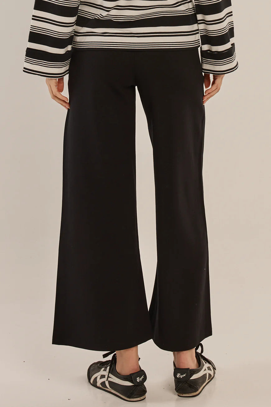 Wynn Wide Leg Ponte Pant - Black