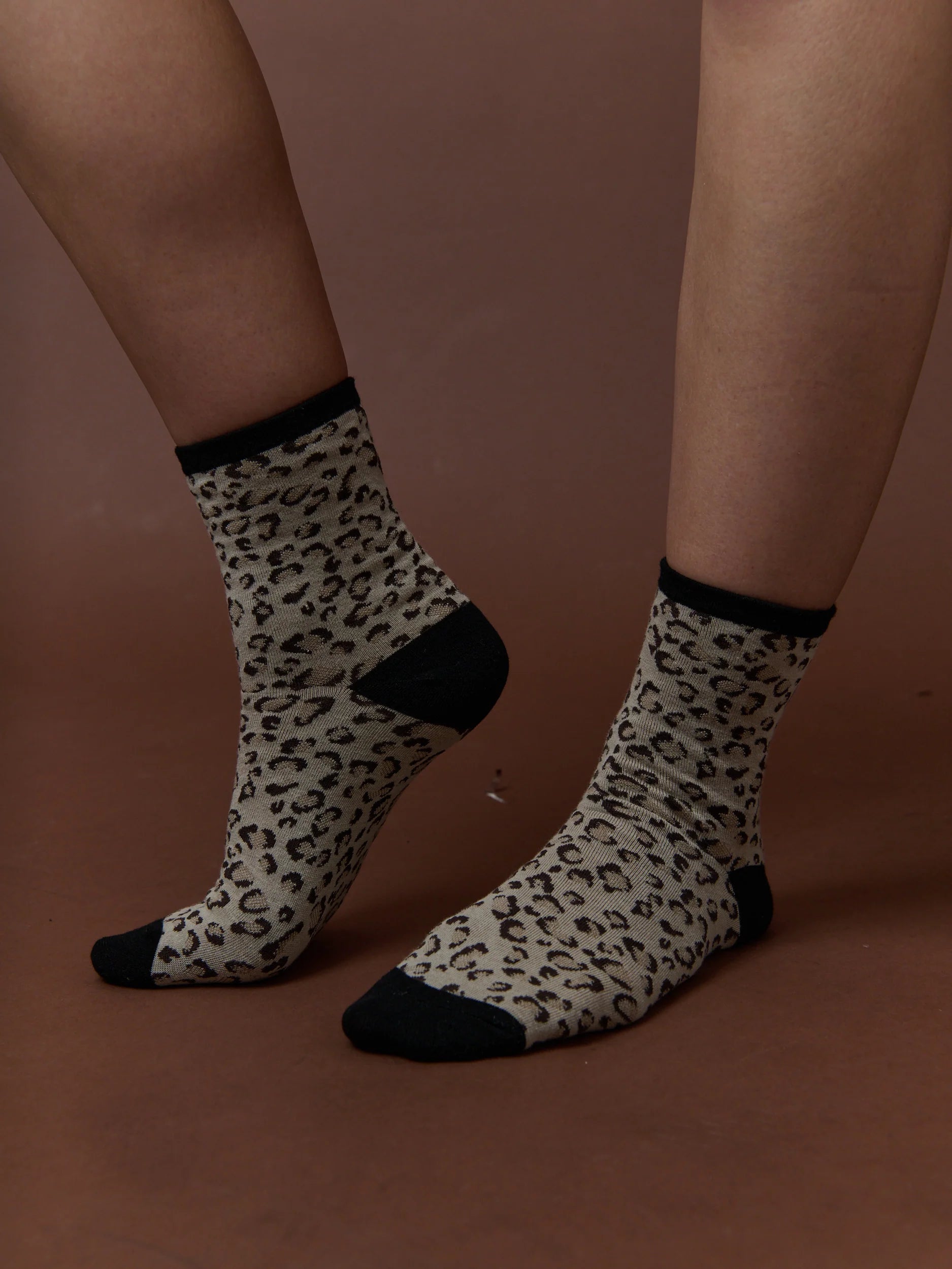 Leopard Print Crew Socks