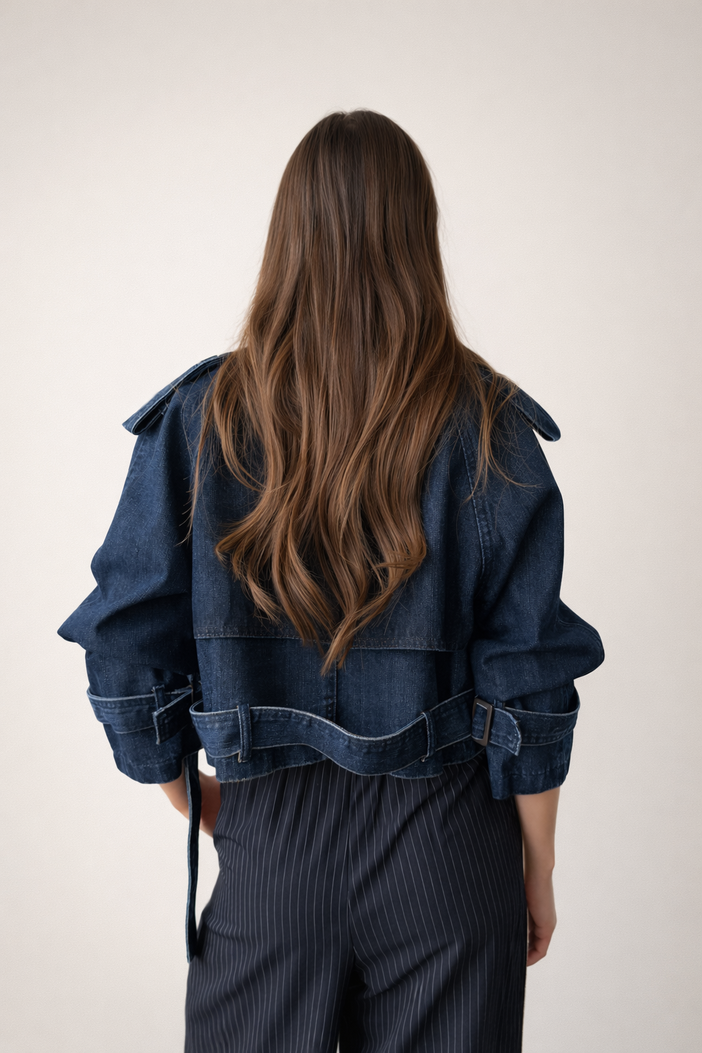 CROP DENIM TRENCH