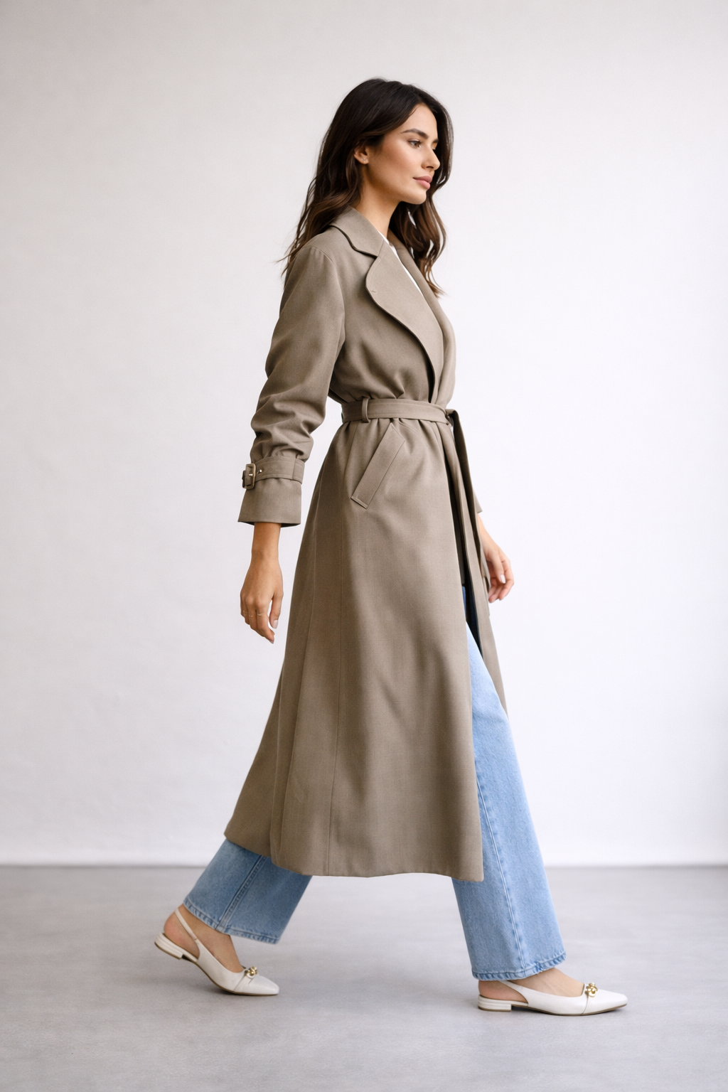 DRAPED LONG COAT