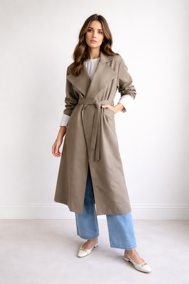 DRAPED LONG COAT