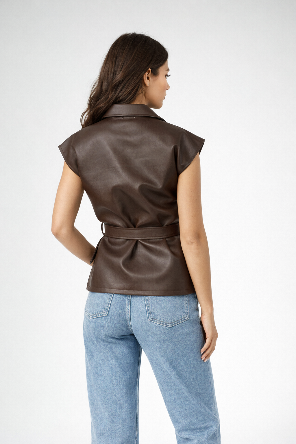 PLEATHER TIE VEST