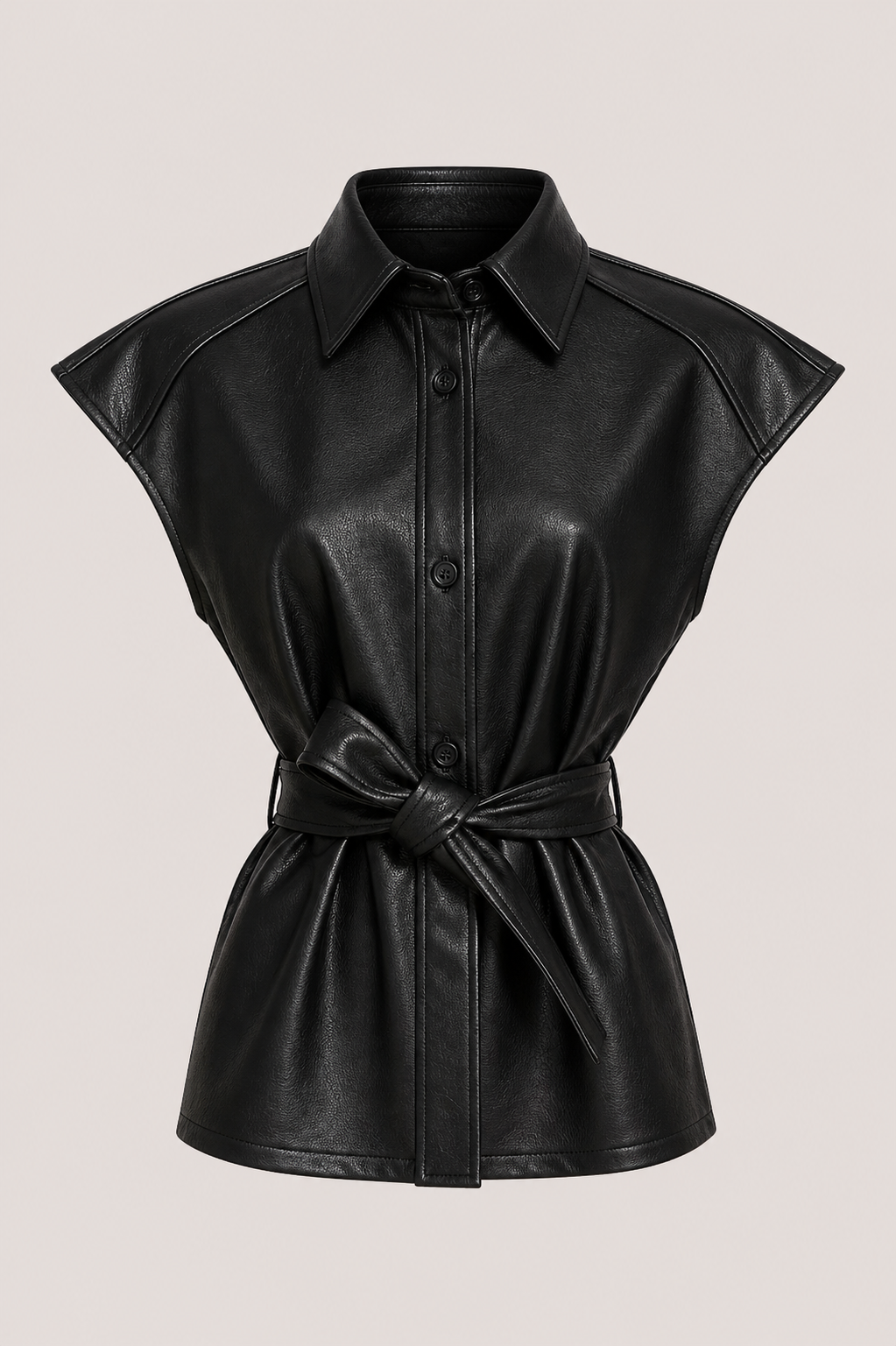 PLEATHER TIE VEST