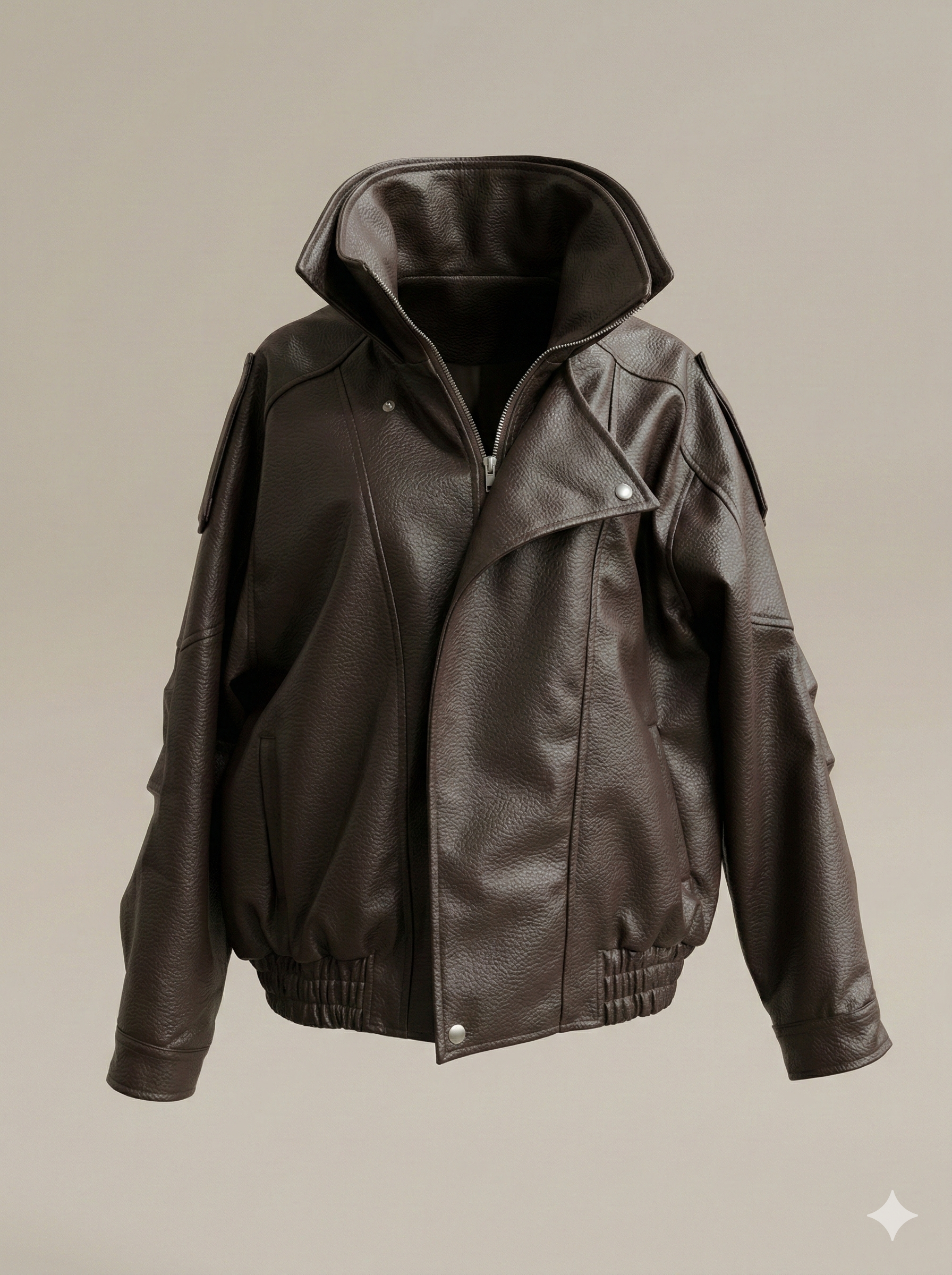PLEATHER BIKER  BOMBER JACKET- PRE ORDER
